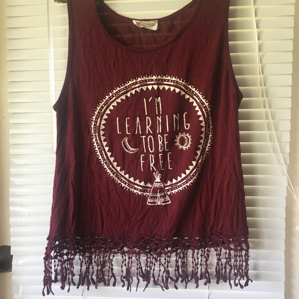 I'm Learning To Be Free Graphic Tank, Sz M